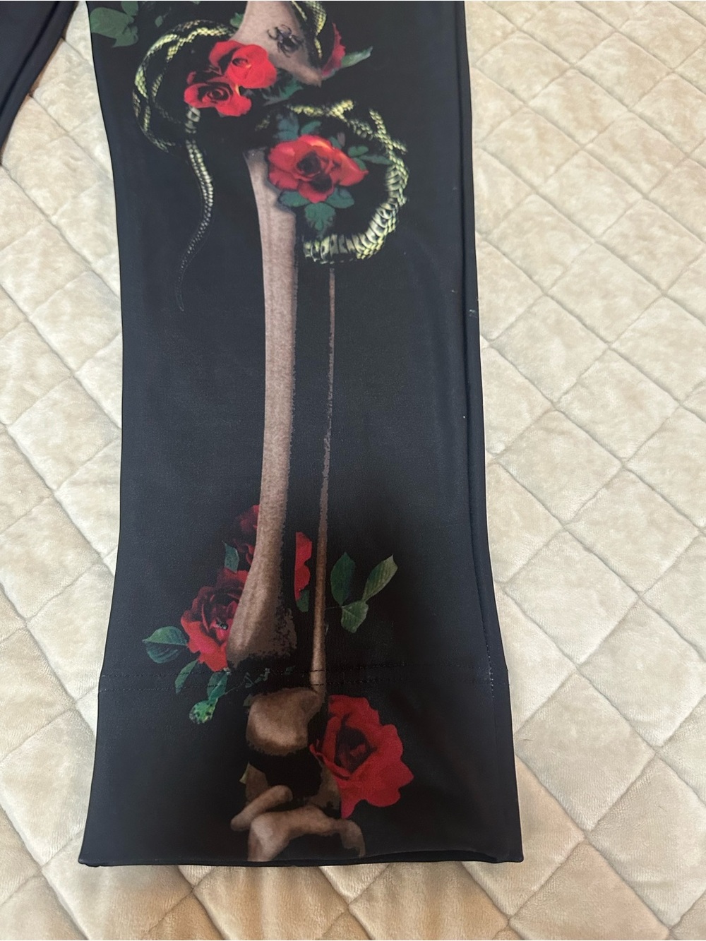 BlackMilk | Creeper Ribs Long Overalls XL NWT Gothic Skeleton Roses Snake Vault - Picture 6 of 10